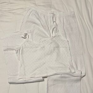 PINK Victoria's Secret White Pajama Set